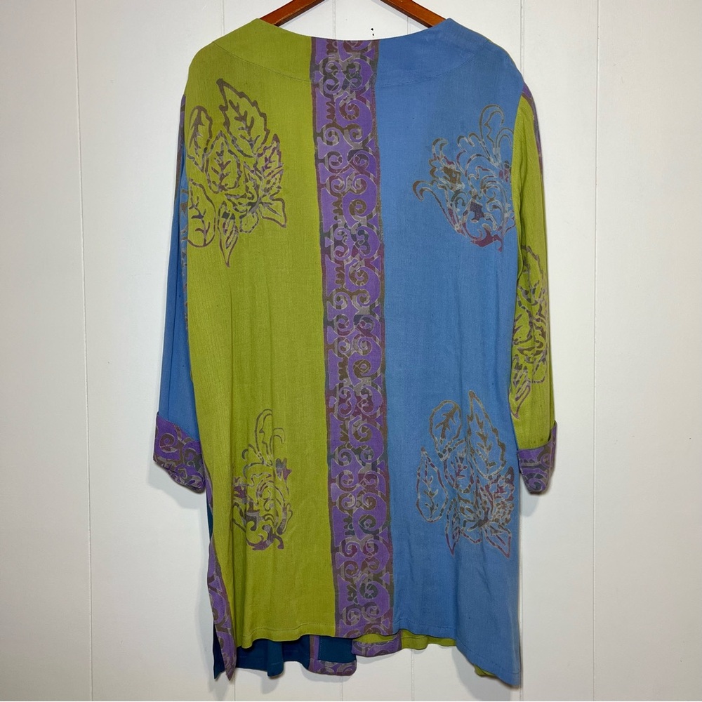 Soft Surroundings Patchwork Boho Cardigan Green B… - image 6